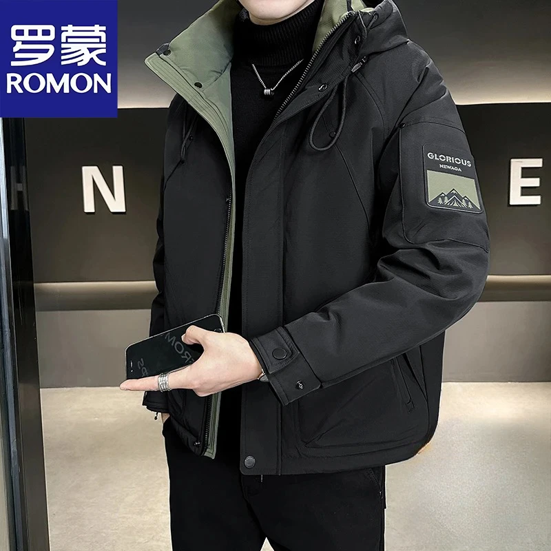 罗蒙男士防寒服2025冬季加厚宽松男女同款连帽防寒抗寒保暖外套