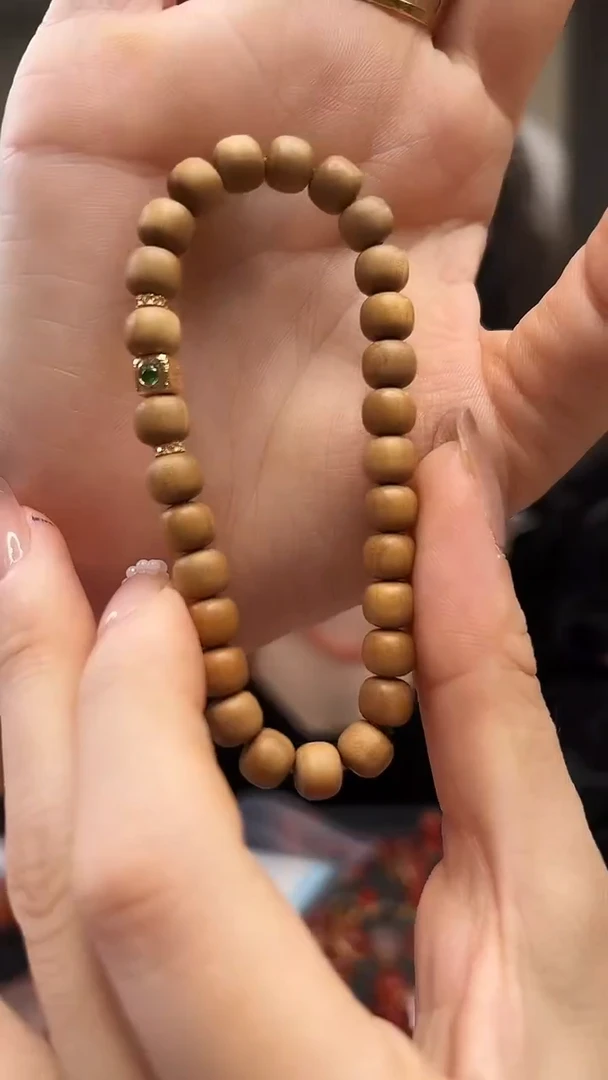 手串檀香木未镶嵌7mm/18K金设计款
