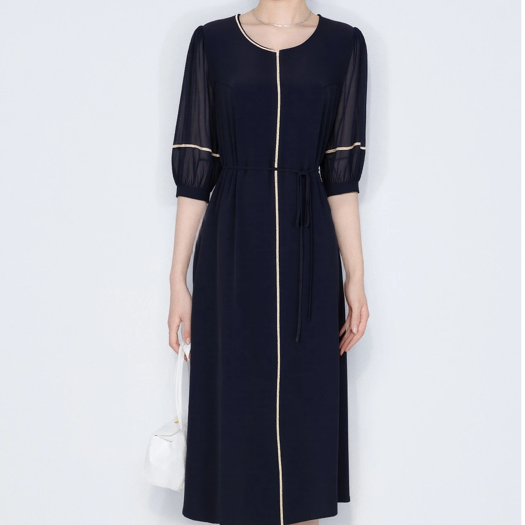 【苏西】马天奴街头通勤复古刺绣连衣裙不褪色旧荡领VHSE94DRX0