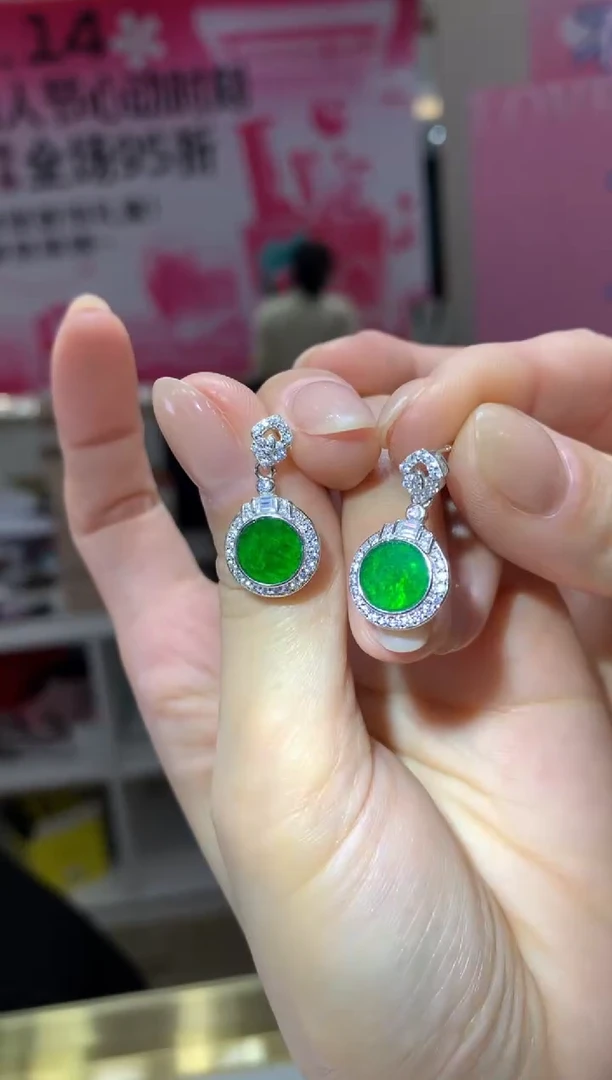 【闪购商品】翡翠耳饰银S925镶嵌|不退不换