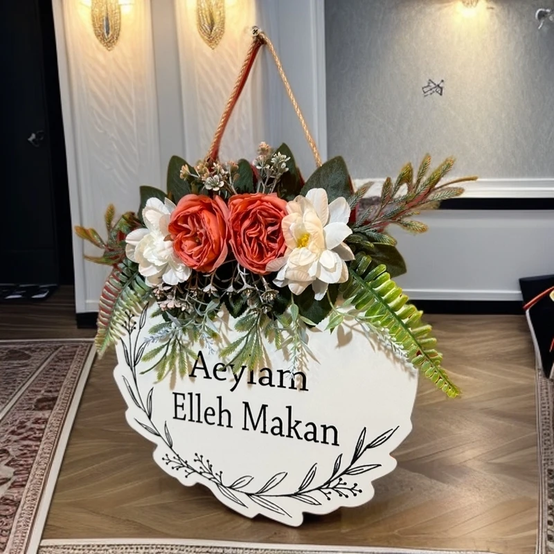 北欧餐厅店铺背景花艺装饰ins风家居墙面仿真花装饰玄关温馨挂件