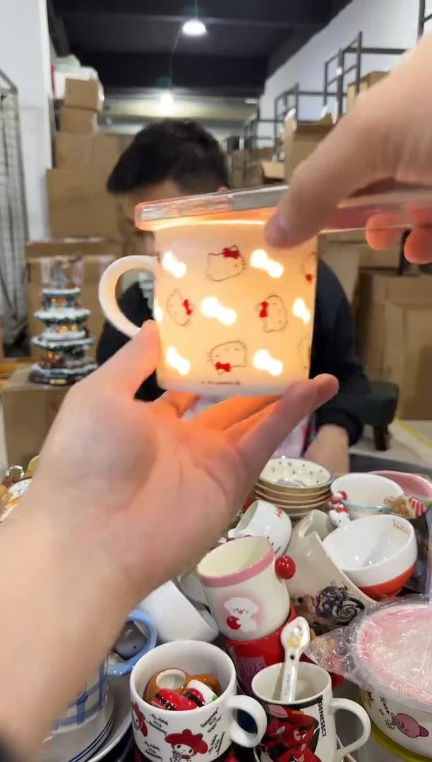 瓷片kt猫镂空水杯