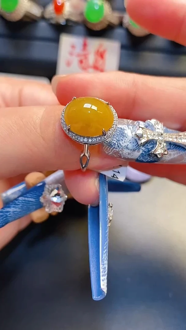 银S925镶嵌翡翠耳饰天然