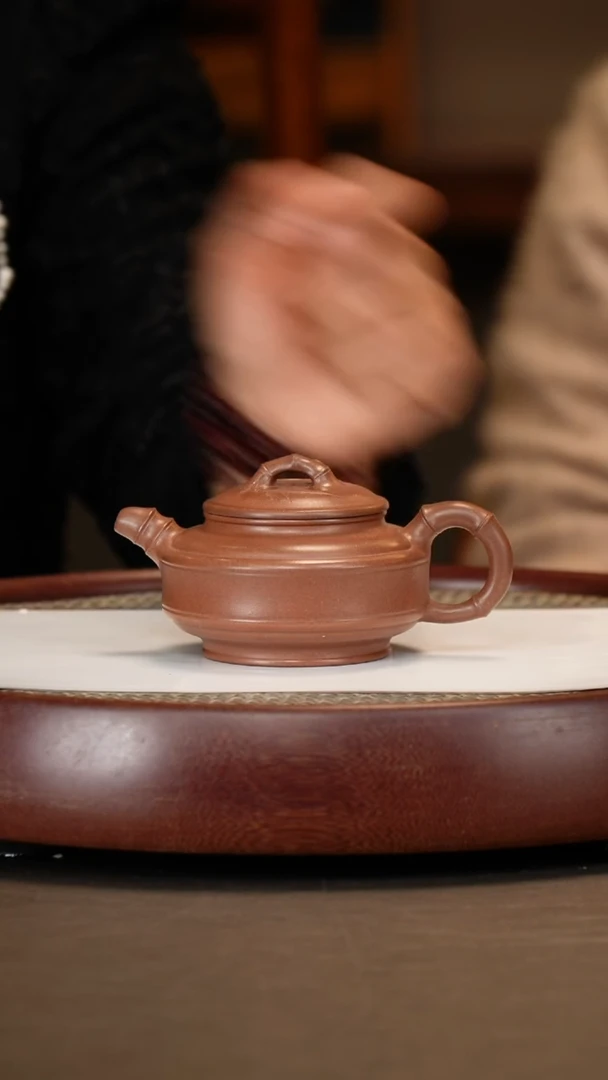 【闪购商品】紫砂茶壶【薛锋】清水泥双线竹鼓   220CC