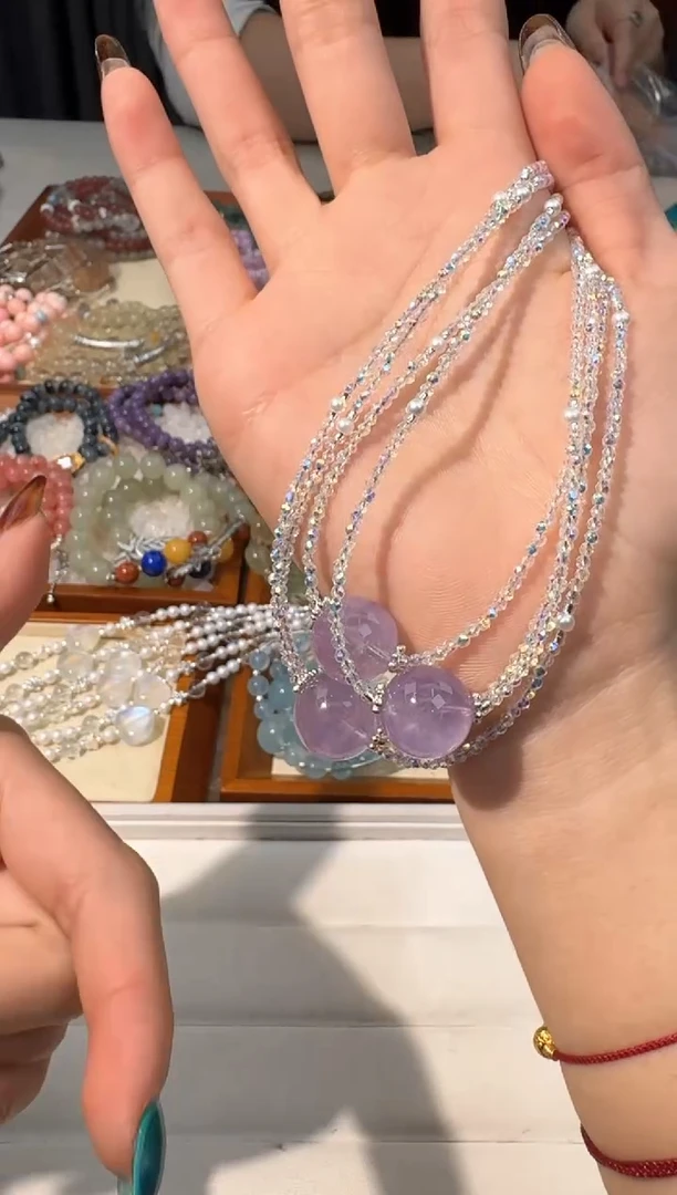 【闪购商品】水晶手链未镶嵌A002华子紫水项链