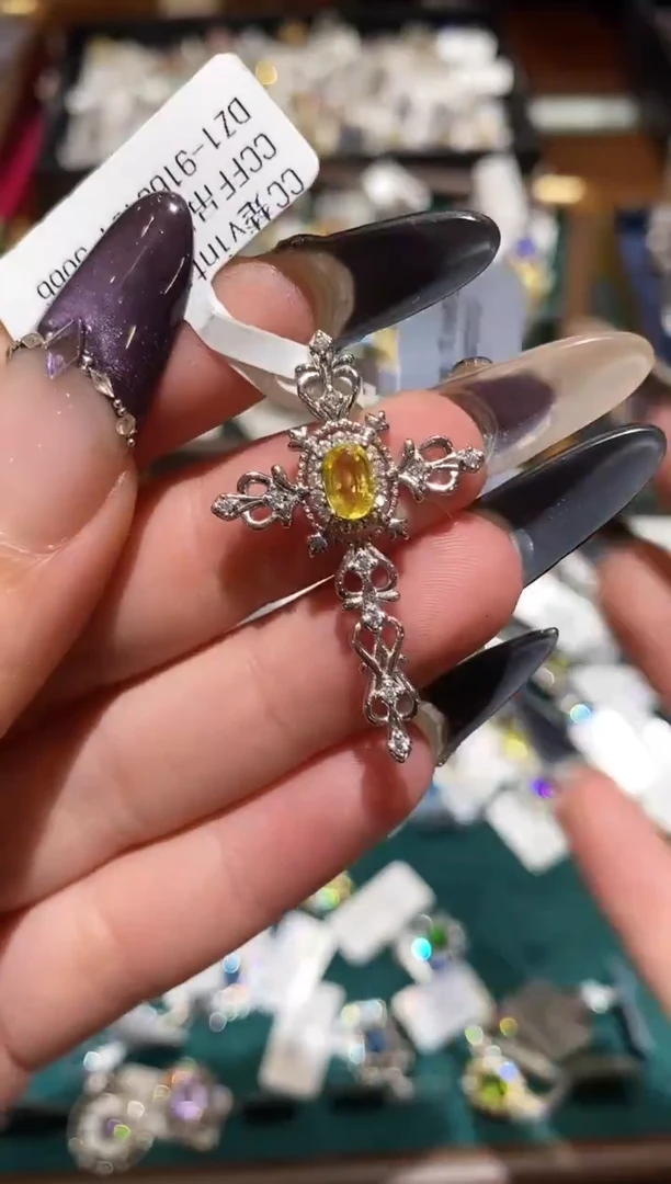 吊坠(不含链)彩色蓝宝石银S925镶嵌楚楚珠宝中古甄选不退换