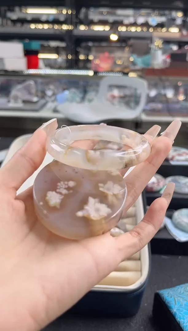 未镶嵌手镯石英质玉58圈口 （赠品镯心）36478