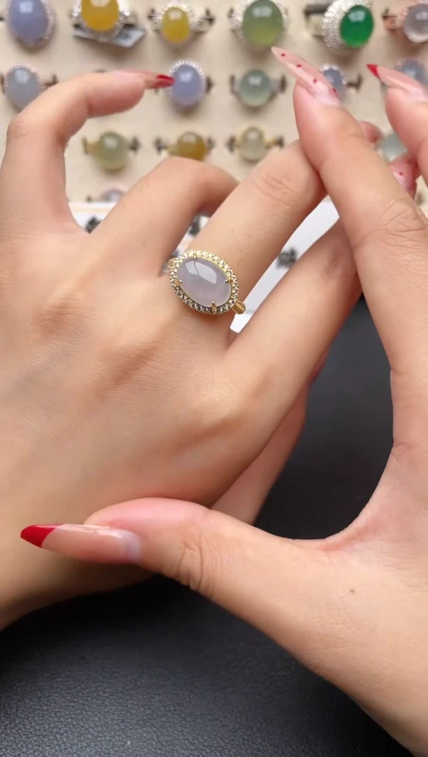 【闪购商品】翡翠戒指银S925镶嵌一物一证一礼盒