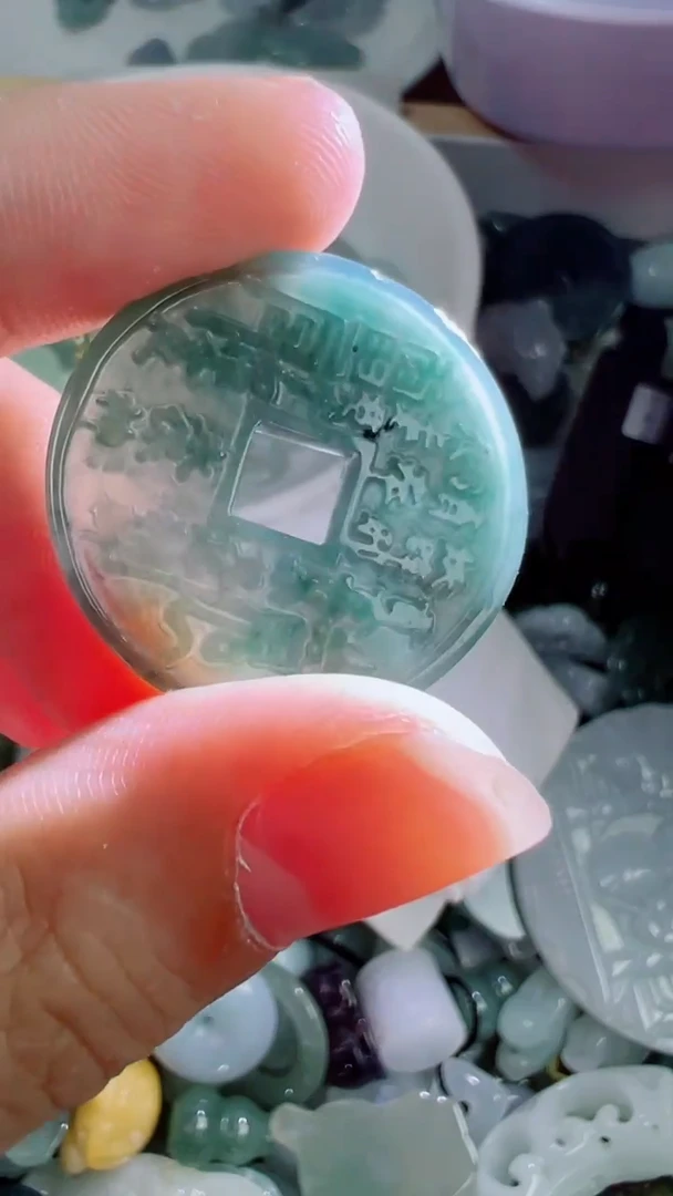 散珠翡翠124号链接，A货翡翠