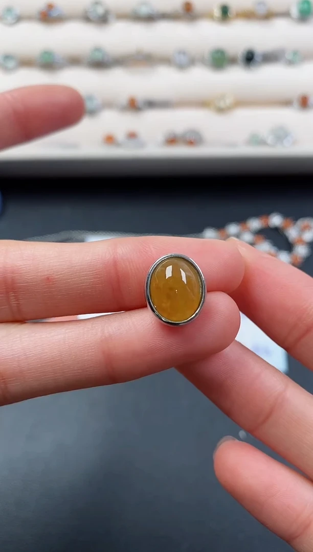 银S925镶嵌戒指翡翠555555+8