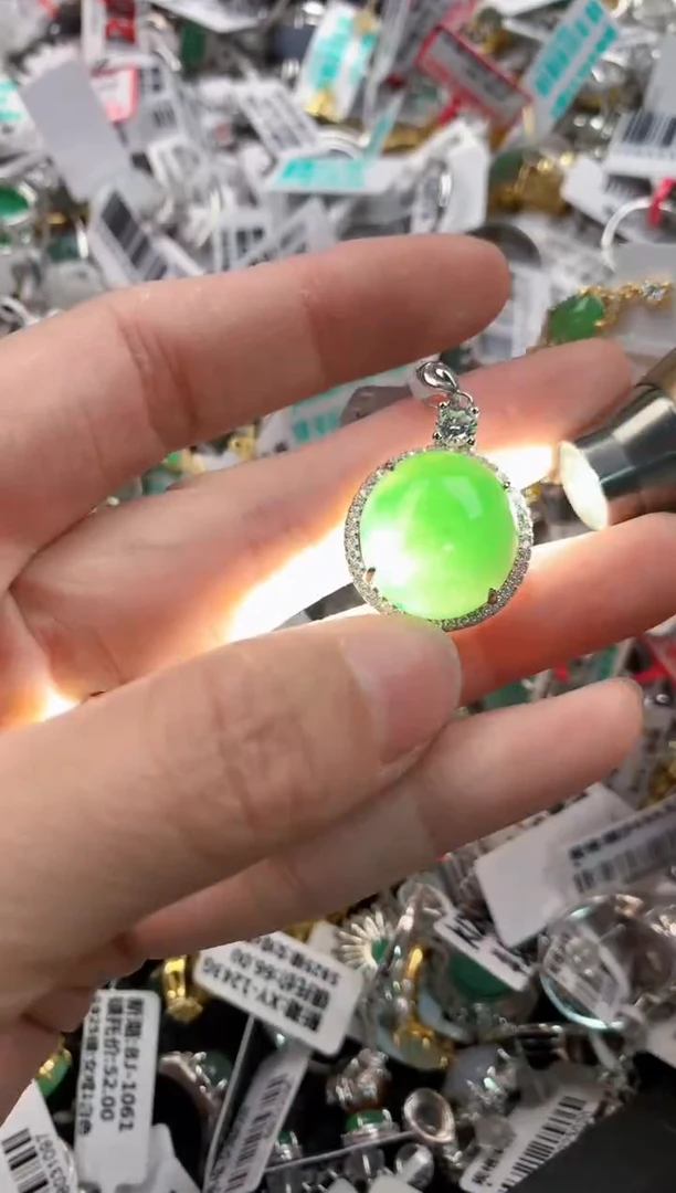 银S925镶嵌戒指翡翠444    7