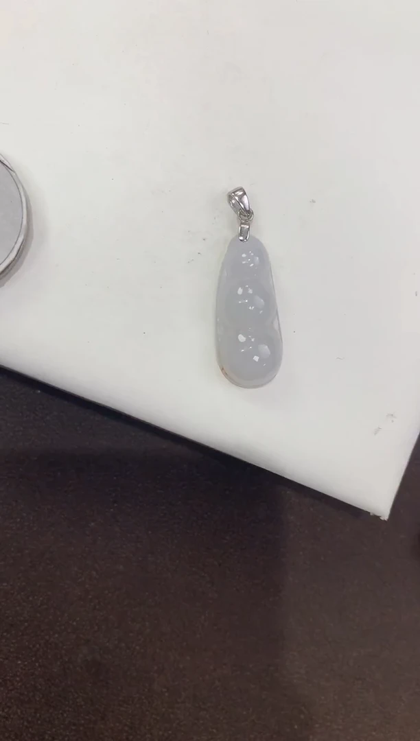 颈饰银S925镶嵌翡翠天然缅甸A货翡翠