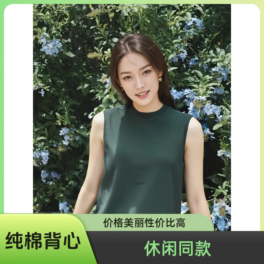 纯棉密边夏季外穿无袖背心2025美式潮流背心休闲百搭男女同款80B