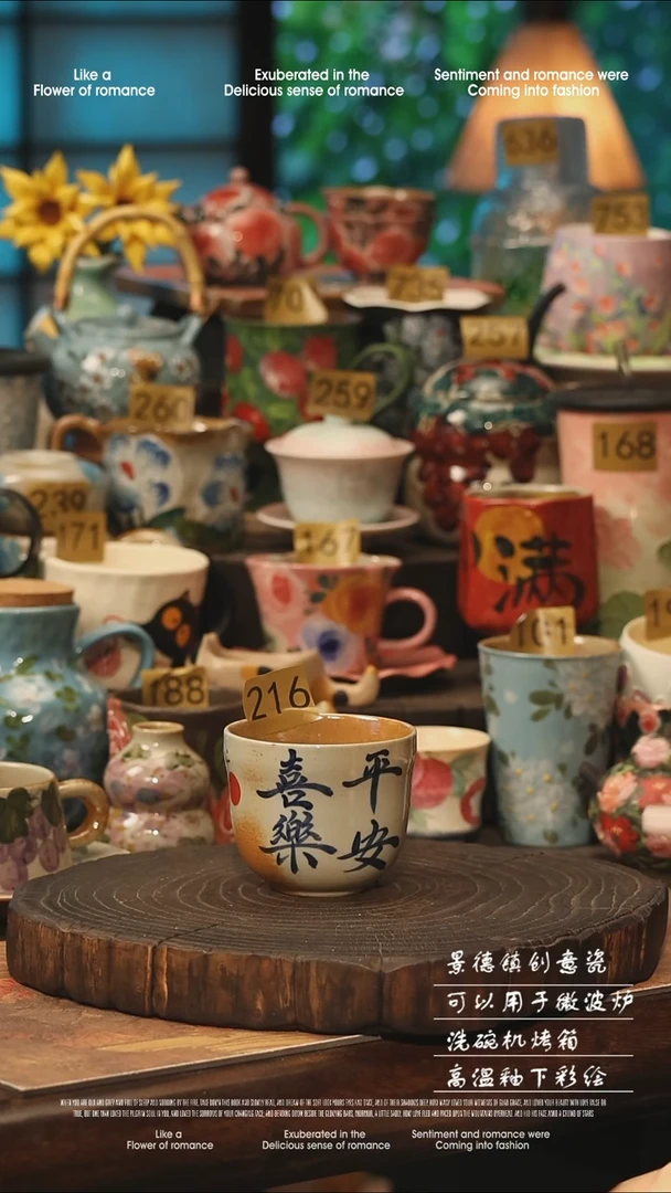 陶瓷216景德镇高温釉下彩手工手绘款式