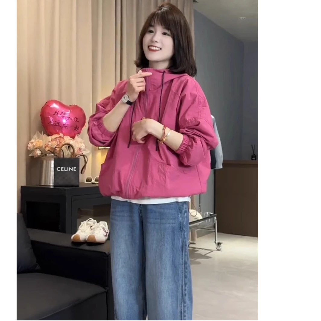 立领冲锋衣外套女短款春季2025新款韩版宽松高级感小个子上衣夹克