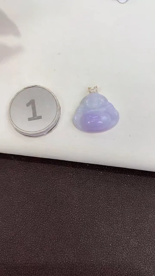 颈饰18K金镶嵌翡翠天然缅甸a货翡翠