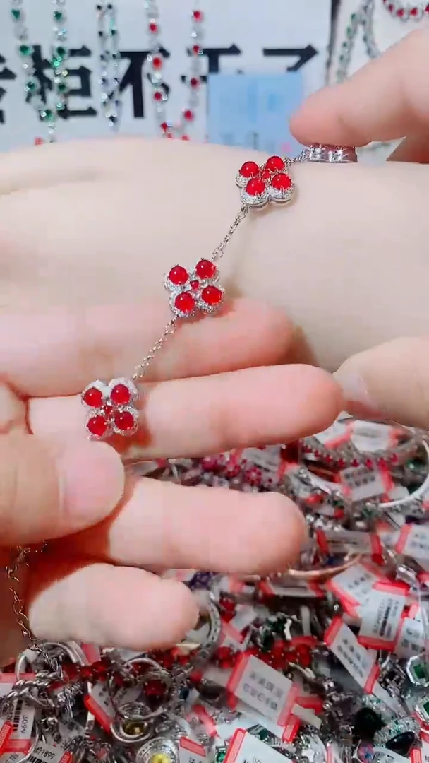 未镶嵌手链红宝石红宝石手链