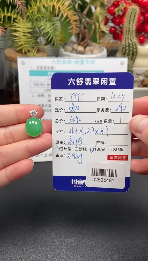 颈饰18K金镶嵌翡翠丫**丫D2526481