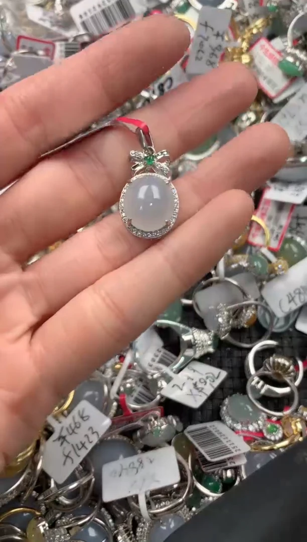 银S925镶嵌戒指翡翠8888----3