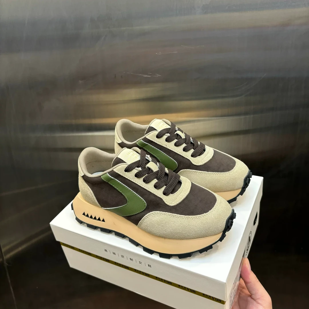 厚底小蛮腰阿甘鞋女春新款韩版华夫运动鞋女真皮显瘦休闲鞋潮