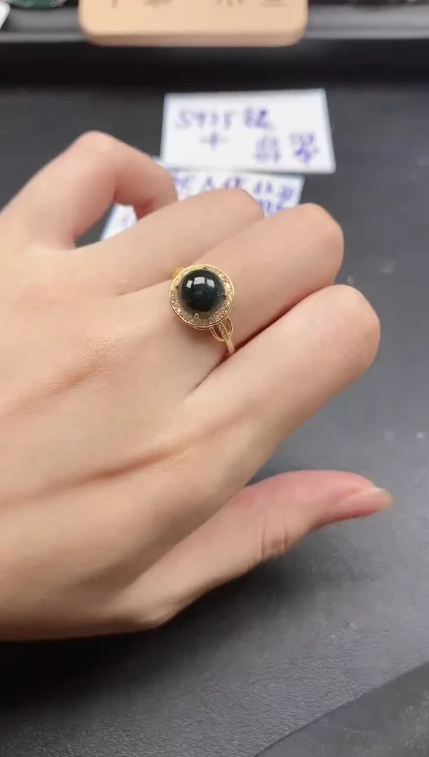 翡翠戒指银S925镶嵌51511
