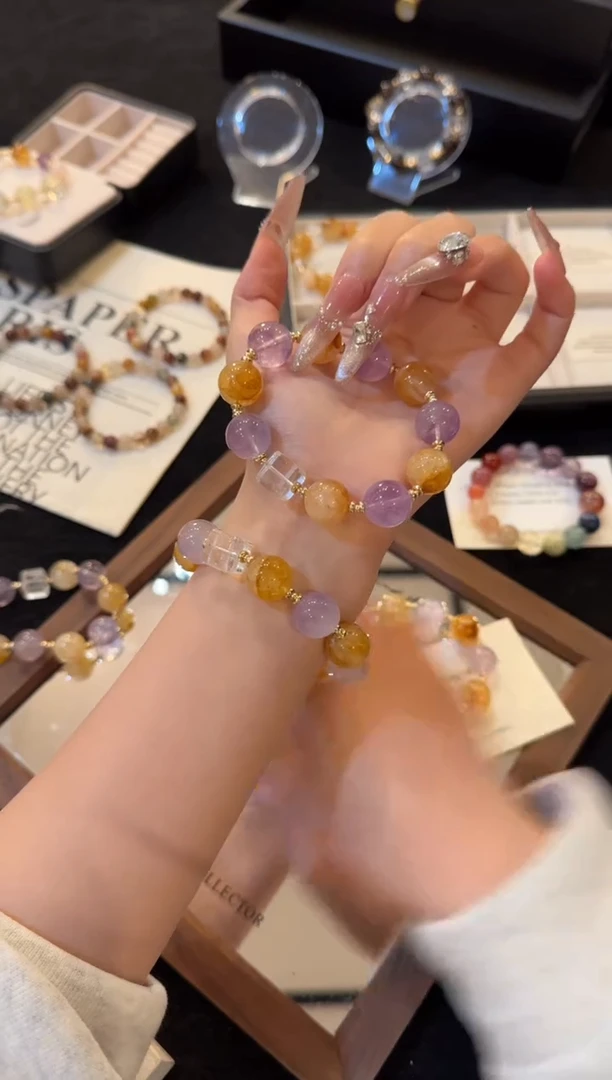 合金手链水晶黄胶花x2875