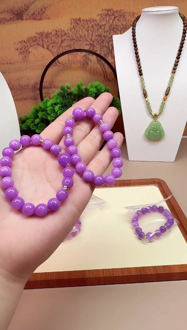 14K金镶嵌手链翡翠A671