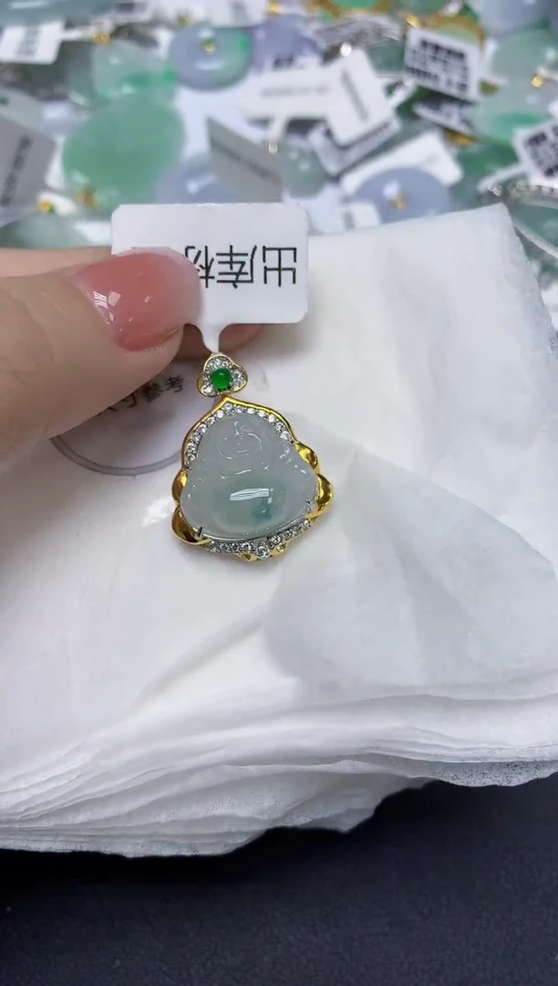 颈饰未镶嵌翡翠天然缅甸翡翠A货百元以上9元证书费自理