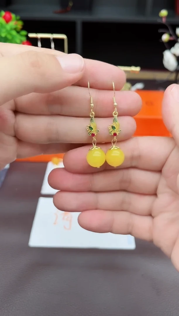 玛瑙/玉髓耳饰银S925镶嵌318000