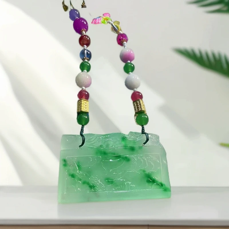 cy240飘花长方牌毛衣链