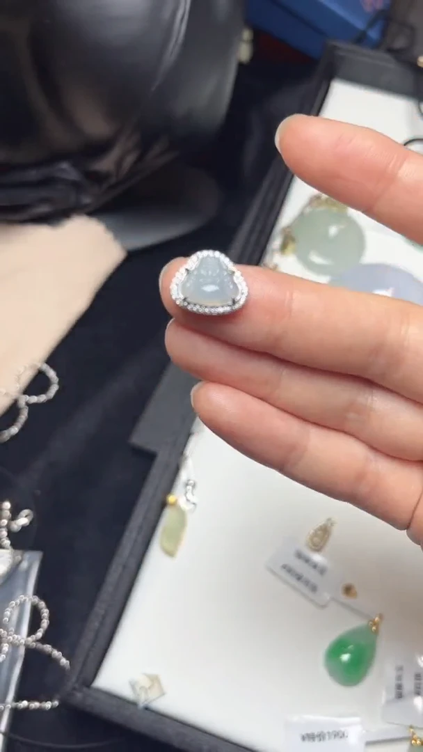 吊坠(不含链)银S925镀金镶嵌翡翠翡翠佛公