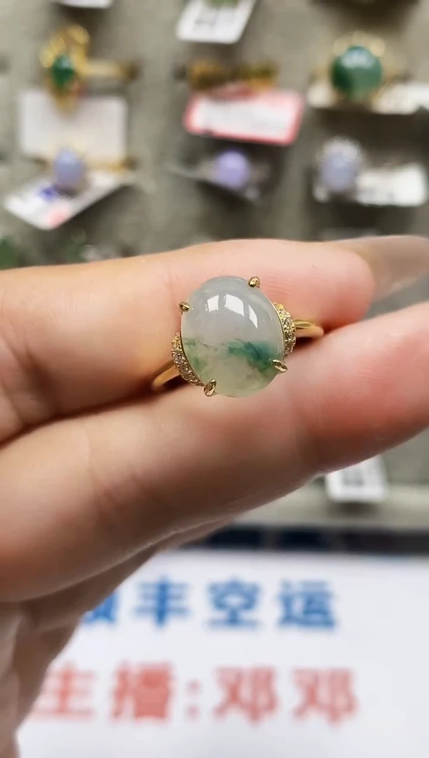 银S925镶嵌戒指翡翠0548
