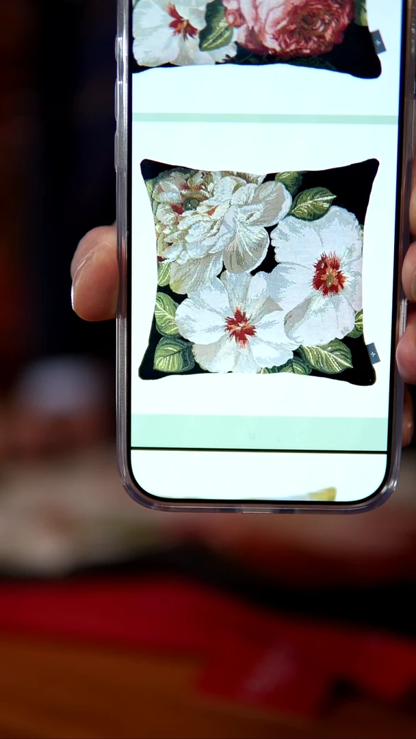 当代法国蔻合抱枕套【油画牡丹】