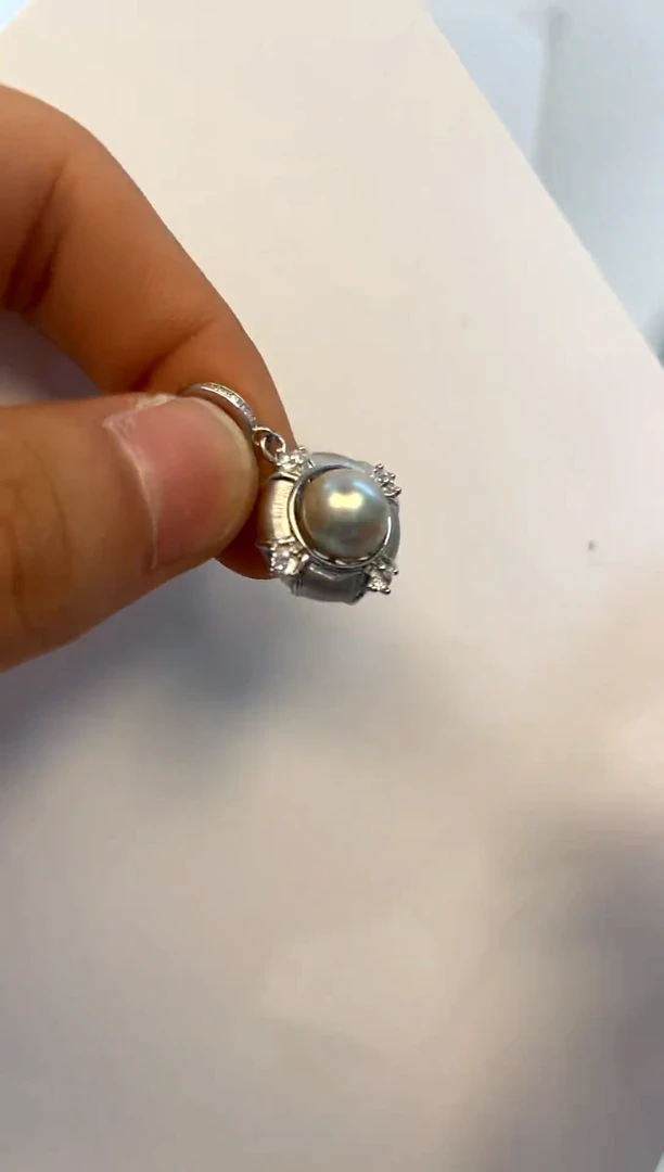 颈饰银S925镶嵌海水珍珠8-9