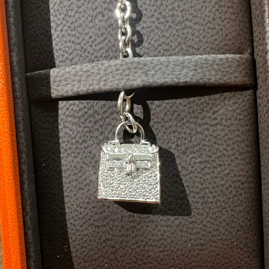 99新 Hermes/爱马仕 小花6欢 birkin 手链 18K白金 满钻 SH