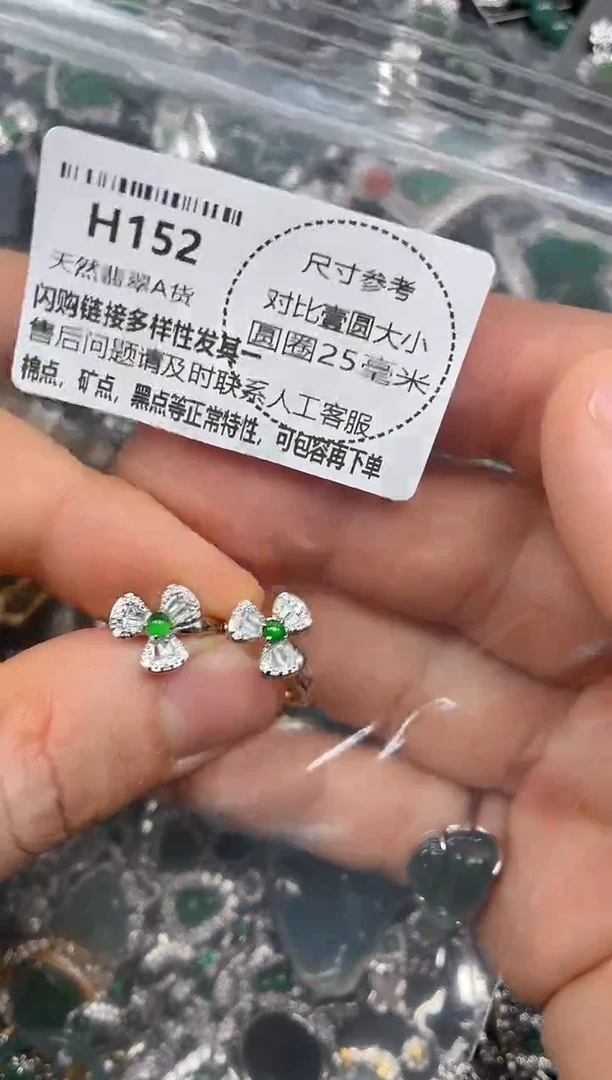 颈饰未镶嵌翡翠H152耳扣