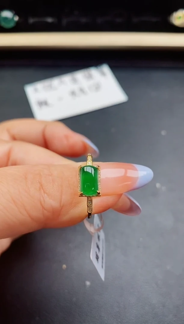 翡翠戒指银S925镶嵌312321