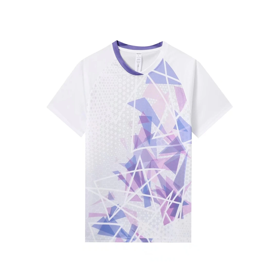 夏季速干透气羽毛球服男女短袖大赛服针织训练运动上衣情侣定制