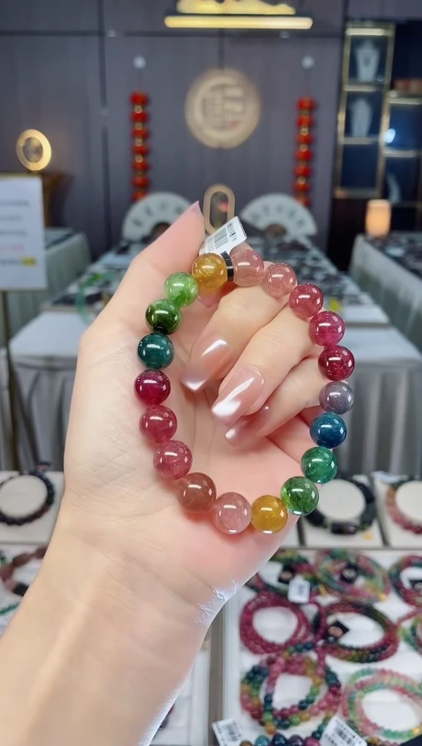 未镶嵌老矿色标单圈手串10mm+碧玺hon多样性发货一条