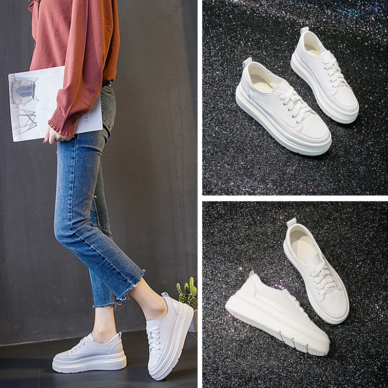2025年秋冬季女鞋新款单鞋女系带休闲运动鞋女时尚百搭小白鞋女