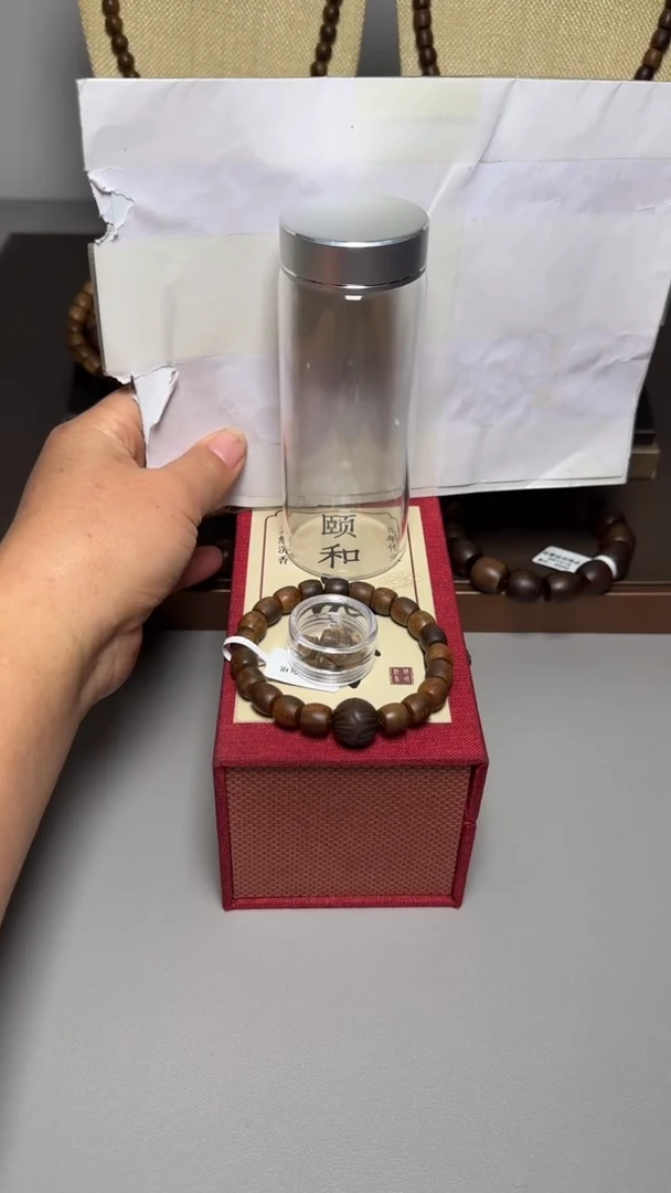 【闪购商品】沉香手串芽庄白棋d0.9单圈桶珠