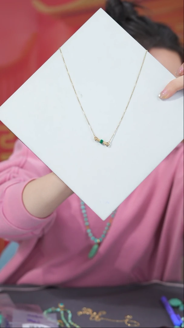 【闪购商品】绿松石项链18K金镶嵌1