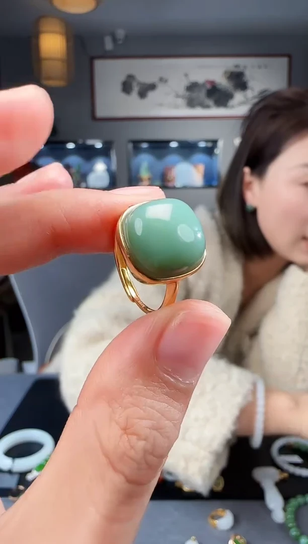 【闪购商品】和田玉戒指银S925镶嵌1