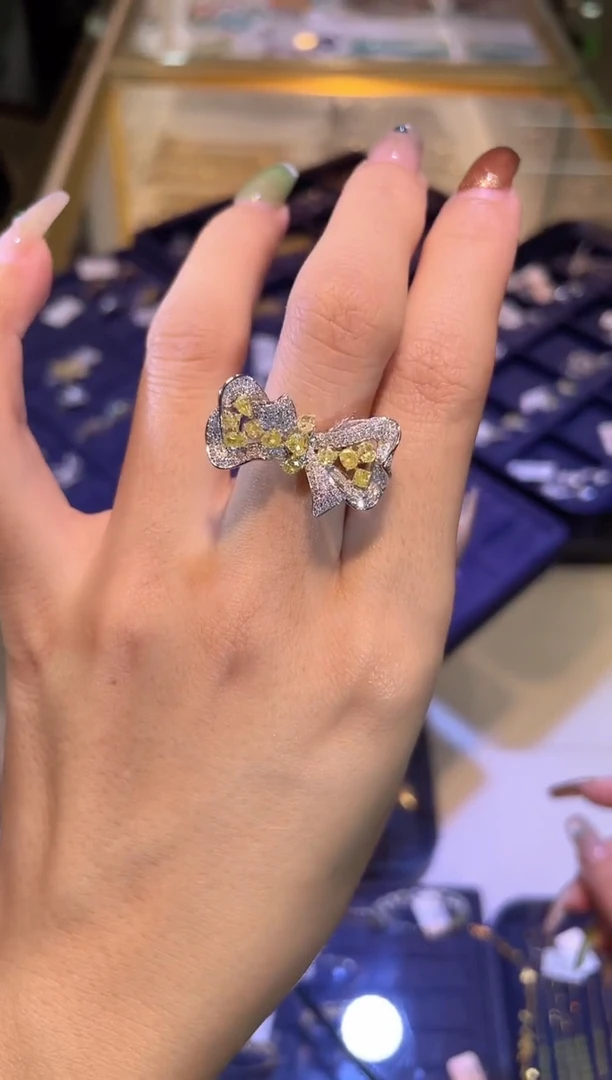 铂Pt900镶嵌戒指钻石   JZ