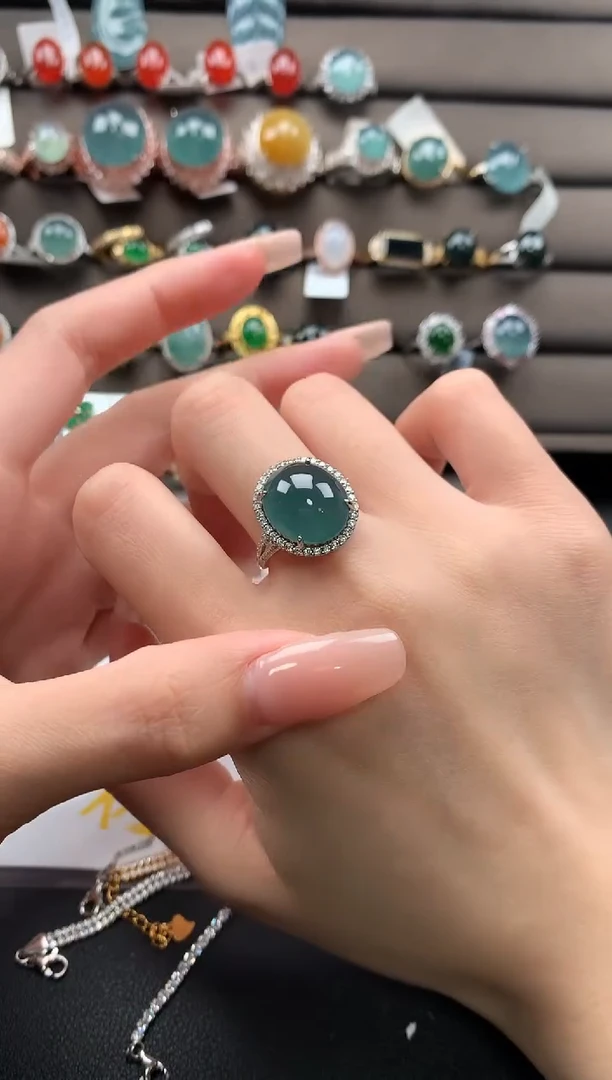【闪购商品】翡翠戒指银S925镶嵌3213213123