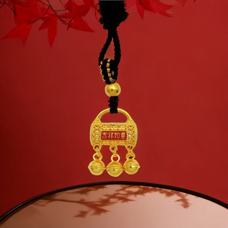 【梦金园】黄金亿纯99999吉祥如意花丝珐琅经典宝宝可爱女神锁包