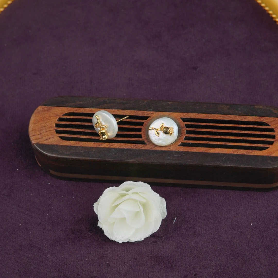 合金耳饰 NL07659E&S时尚百搭玫瑰花女士耳钉