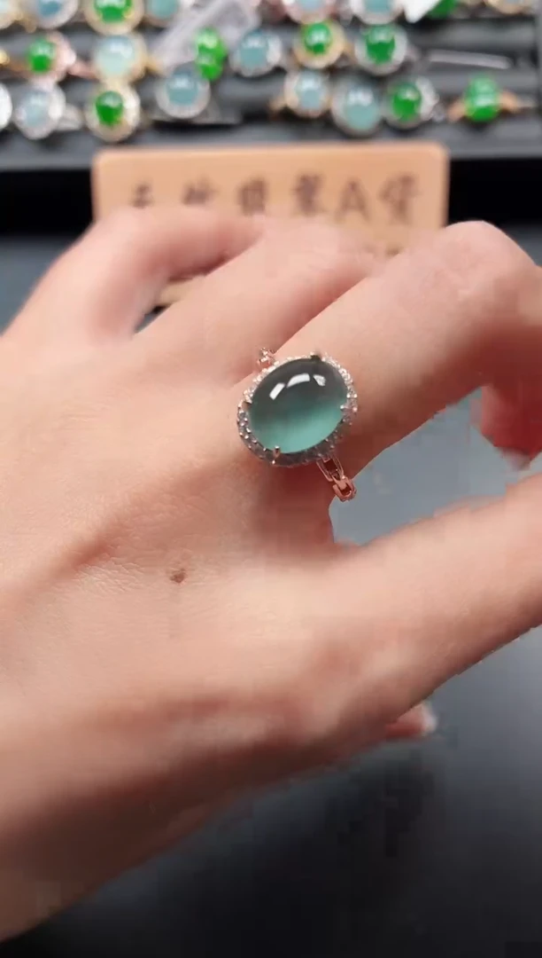 银S925镶嵌戒指翡翠1111