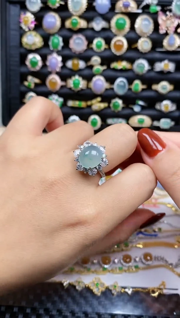 银S925镶嵌戒指翡翠84