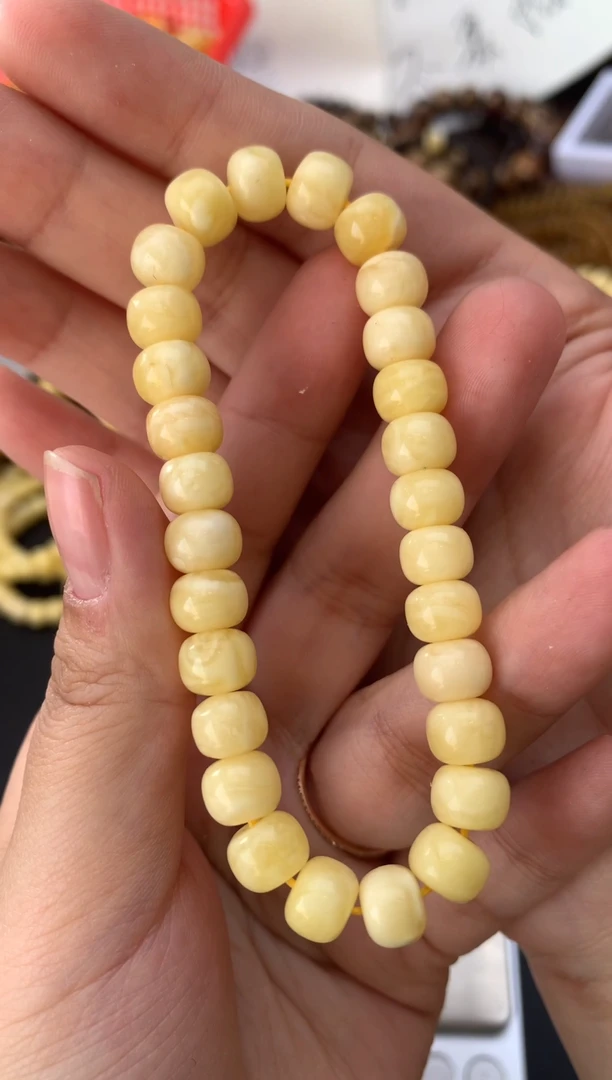 【闪购商品】琥珀珠宝奇石未镶嵌022 琥珀蜜蜡8m个别珠子有花粉